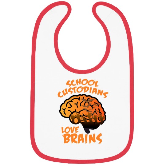 School Custodians Love Brains Caretaker Janitor Graphic Bibs