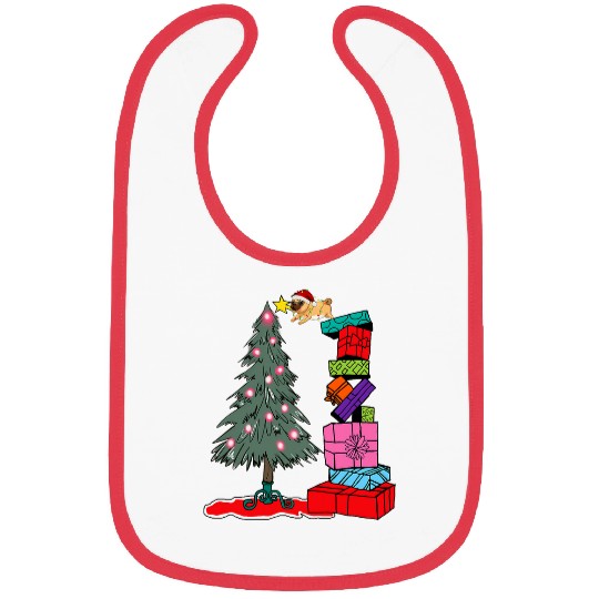 pug christmas Bibs