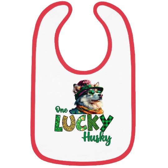 Majestic Husky Gnome A St  Patricks Celebration 2 Bibs