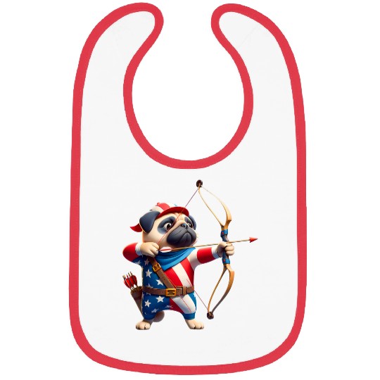 Pug Archery Team Archer Dog Men Women Kids Bibs