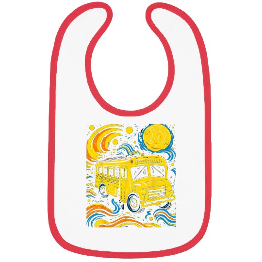 School Bus Driver Art 21 Bibs