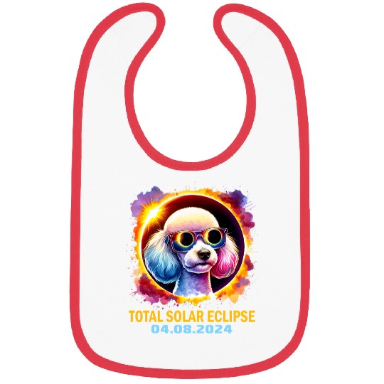 Total Solar Eclipse 2024 Poodle Dog Eclipse Glasses Colorful Bibs