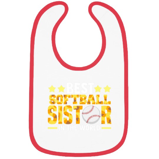 Womens bests Softball Sister in the world Softball Sister Bibs