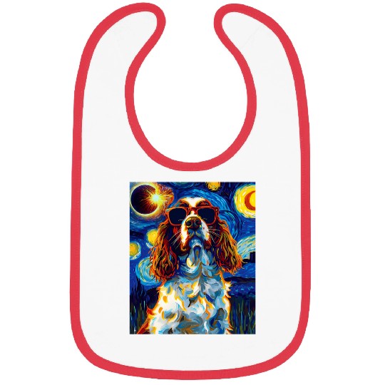 Total Solar Eclipse English Springer Spaniel Dog Bibs