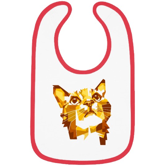 Lovely HOPE Ginger Cat Face Portrait Silhouette Art Bibs