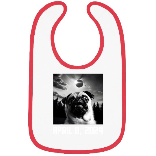 Pug Taking Selfie Totality 04 08 24 Total Solar Eclipse 2024 Bibs