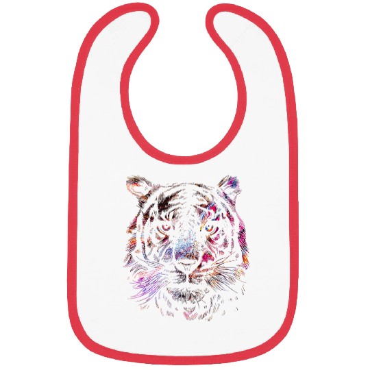 Tiger Face Abstract Art Watercolor Bibs