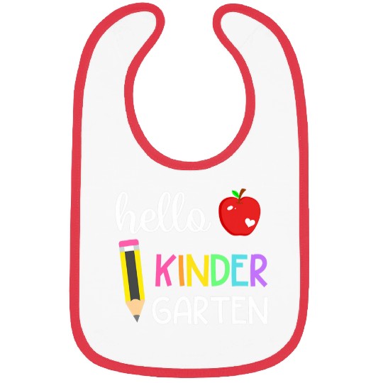 Back To School Hello Kindergarten Teacher Student Boys Girls 2 Bibs