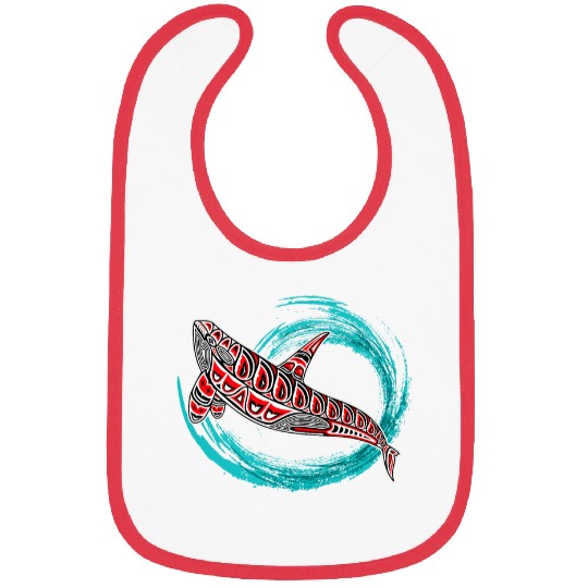 Orca Killer Whale Native American Indian Pacific Northwest Bibs