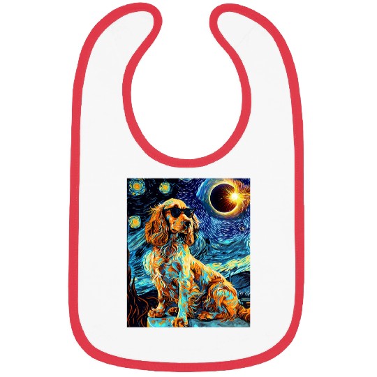 Total Solar Eclipse Welsh Springer Spaniel Dog Bibs