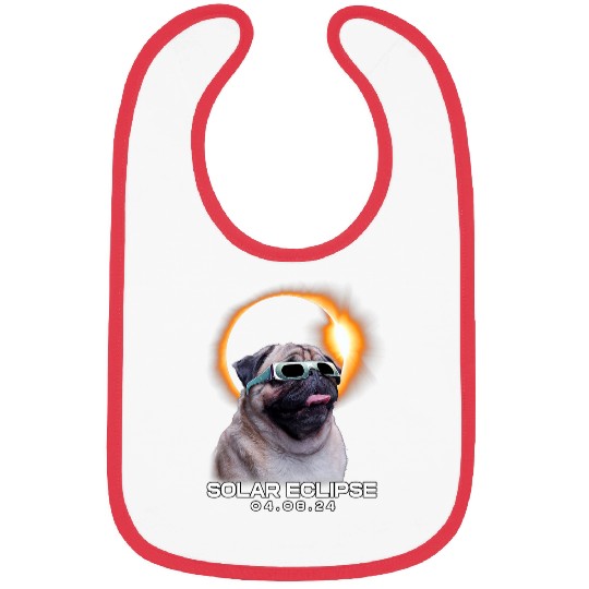 vintages Solar Eclipse Lovely Pug Dog Kawai Animal Lovers Bibs
