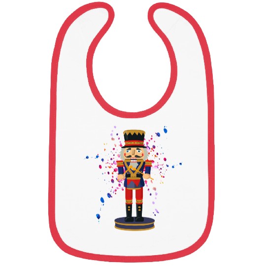 Nutcracker Splatter Art Christmas Ballet Bibs