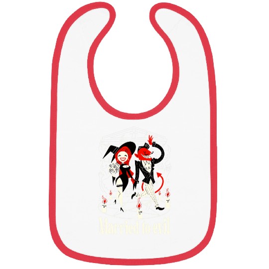 Married to evil vintages Retro Devil Marriage Occult Art Bibs