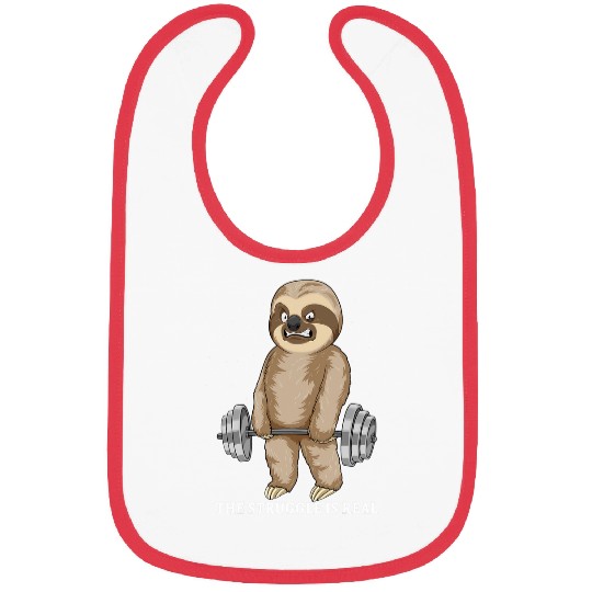 Sloth The Struggle Is Real Weightlifting Deadlift Fitness Bibs