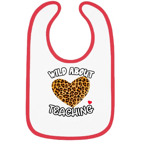 Wild About Teaching School Coachs Life Squad Leopard Print Bibs