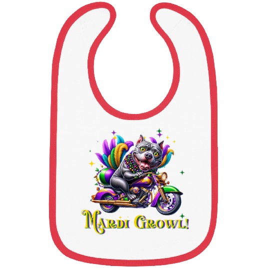 Mardi Gras Pitbull Mardi Growl Crawl Parade Motorcycle Bibs