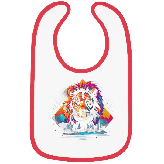 Lion Savannah Nature Paintings Animal kingdom 2 Bibs