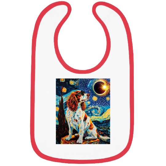 Total Solar Eclipse Welsh Springer Spaniel Dog 4 Bibs