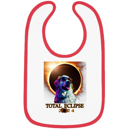 Total Eclipse 4 08 24 Great Pyrenees Dog With Glasses Bibs