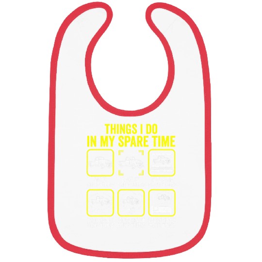 Things I Do In My Spare Time Pickup Trucks Driver Retro Bibs