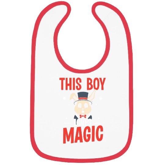 This Boy Loves Magic Trick Sorcerer Wizard Magician Bibs