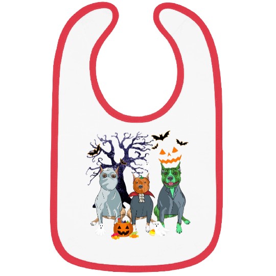 Halloween Staffordshire Bull Terrier Dog Witch Dog Lovers Bibs