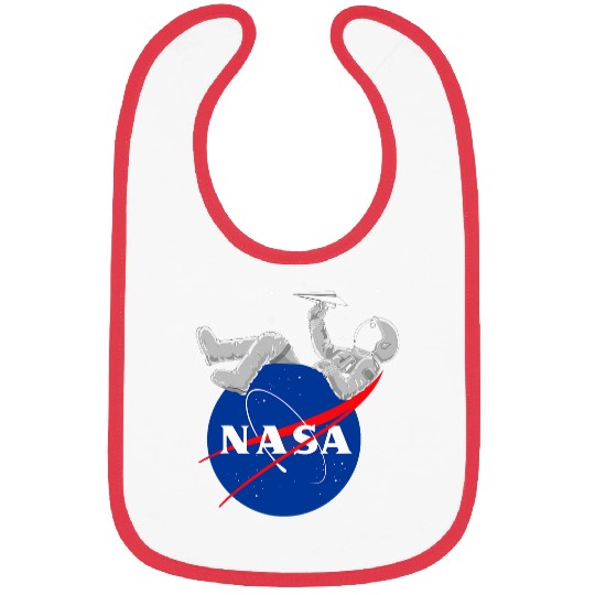 NASA Astronaut play with paper plane Logo Bibs