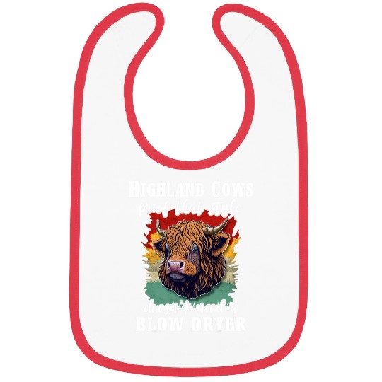 Scottish Highland Cattles Farmer Animals Style Cattle Cow Bibs