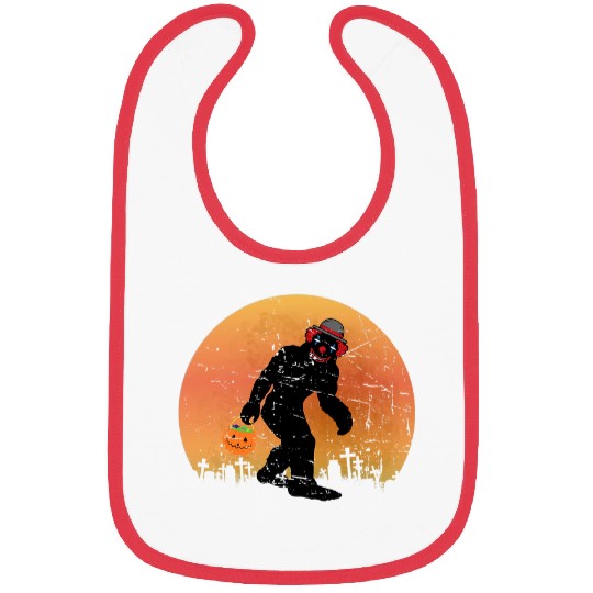 Scary Clown bigfoots Trick or Treating Candy Bucket Graveyard Bibs