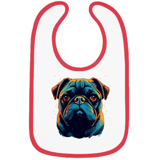 Pug Colorful 3 Bibs