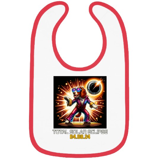 Welsh Springer Spaniel Dog Dancing Disco Solar Eclipse 1 Bibs