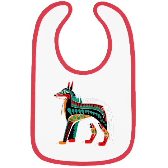 wolfs in Pacific Northwest Coast Native American Tribal Style Bibs