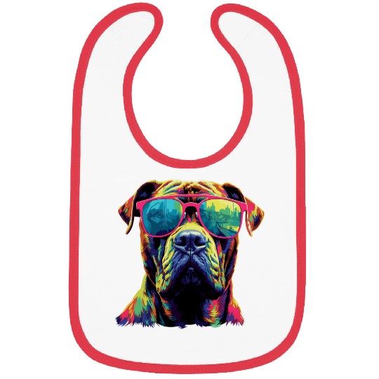 Presa Canario With Sunglasses Cane Corso Bibs