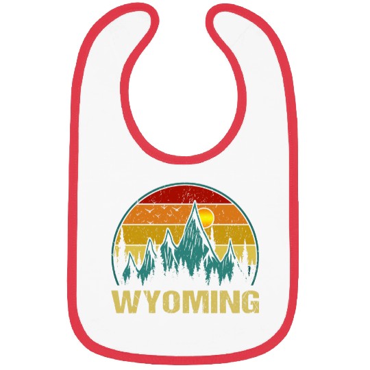 vintages Wyoming Mountains Nature Hiking Camping Retro 80s Bibs