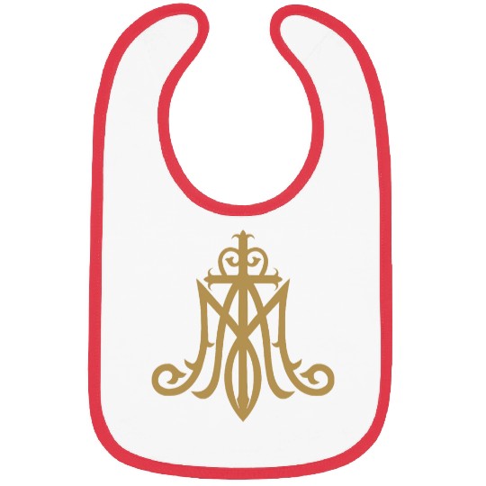 Virgin Mary Insignia Ave Maria Monogram Catholic Bibs
