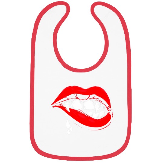 Vampire Mouth Teeth lips Halloween Art Design Bibs