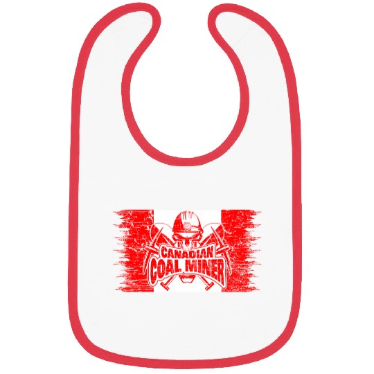 Proud Canadian Coal Miner Crossed Pickaxes Flag of Canada Bibs