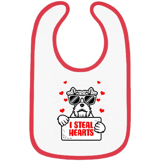 Wire Fox Terrier Valentines Day Dog Lover Wirehaired Terrier Bibs