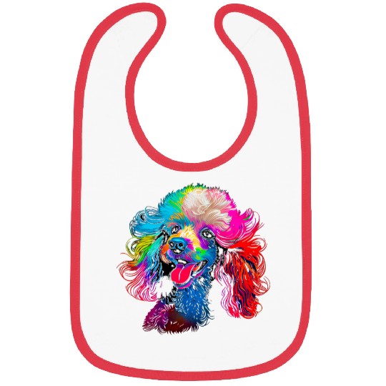Rainbow Poodle Designer Bibs