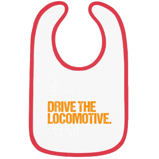 Train Driver Locomotive Eat Sleep Railroad Engineer Bibs