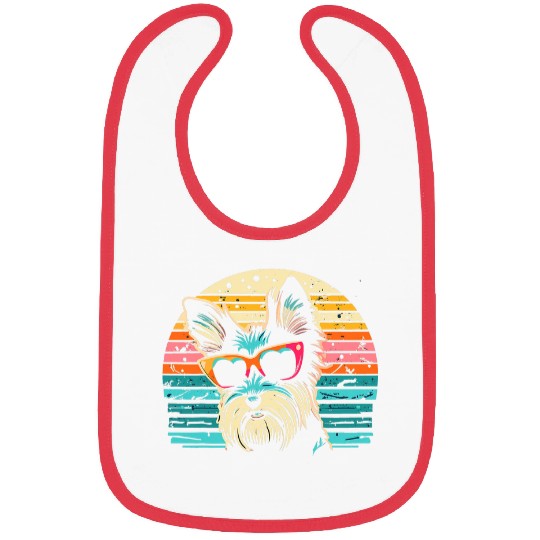 Yorkie Terrier Retro Sunset vintages Yorkshire Bibs