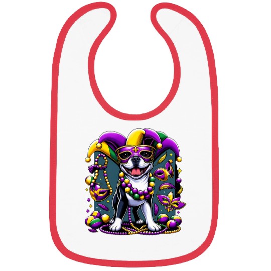 Mardi Gras Boston Terrier Dog Bibs