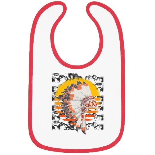 Retro Indian Headdress Indigenous Proud Native American Bibs