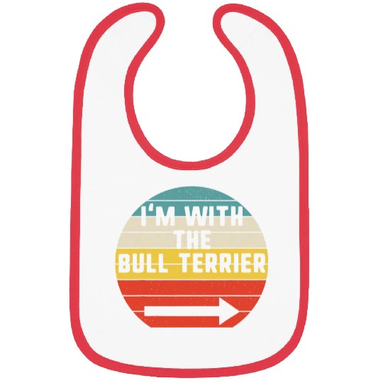 Im With Bull Terrier Dog Halloween Matching Couple Costume Bibs