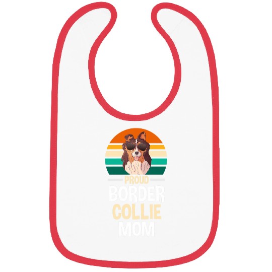 Womens Proud Border Collie Mom Border Collie Bibs