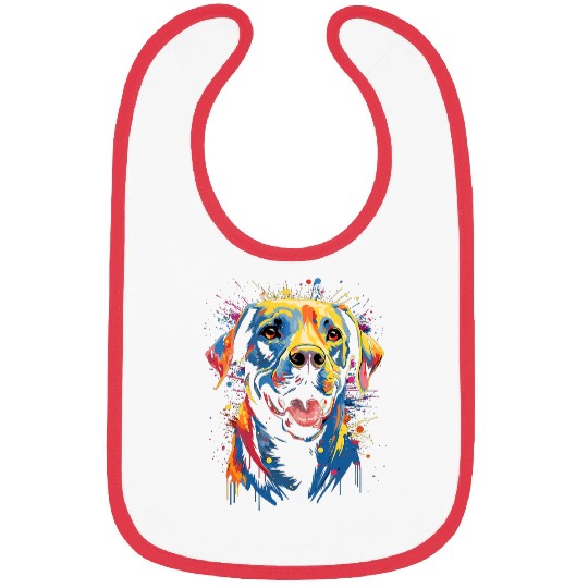 Watercolor Colorful Labrador Lab 1 Bibs