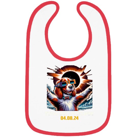 Welsh Springer Spaniel Dog Selfie Solar Eclipse 2 Bibs