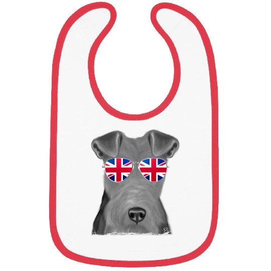 Wire Fox Terrier Dog Union Jack Sunglasses Bibs