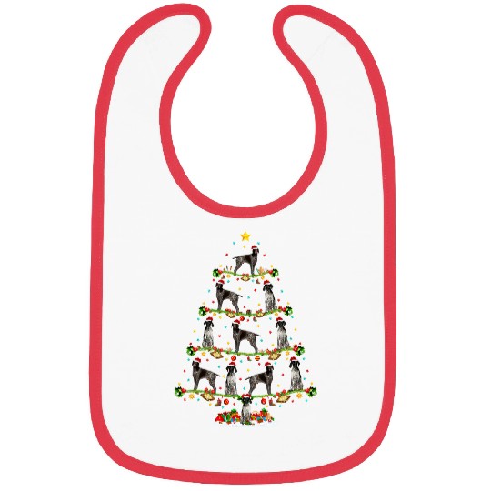 xmass Lighting German Shorthaired Pointer Christmas Tree Bibs
