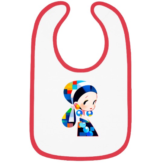 Modern Pearl Earring Girl Tee Bibs